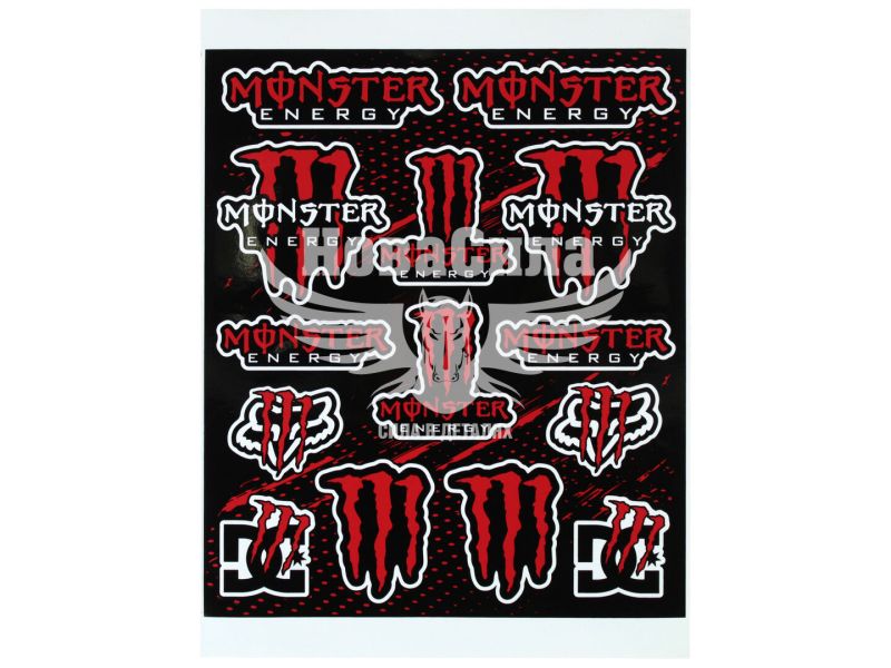 Наклейка (планшет) для мото Monster кт.-16шт. 29х24,5 червона (9-81)