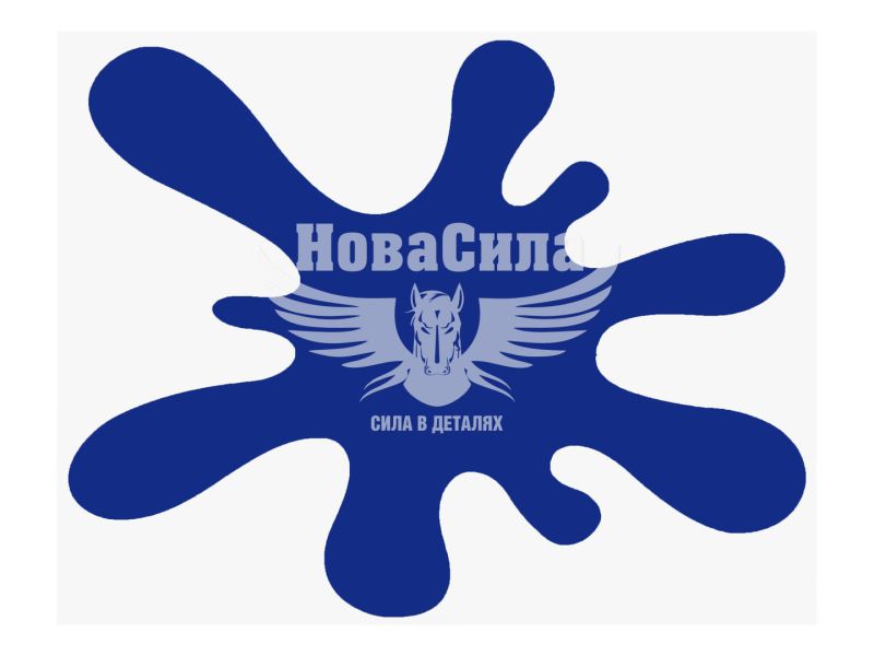 Наклейка Клякса (синя) 21х17 (104)