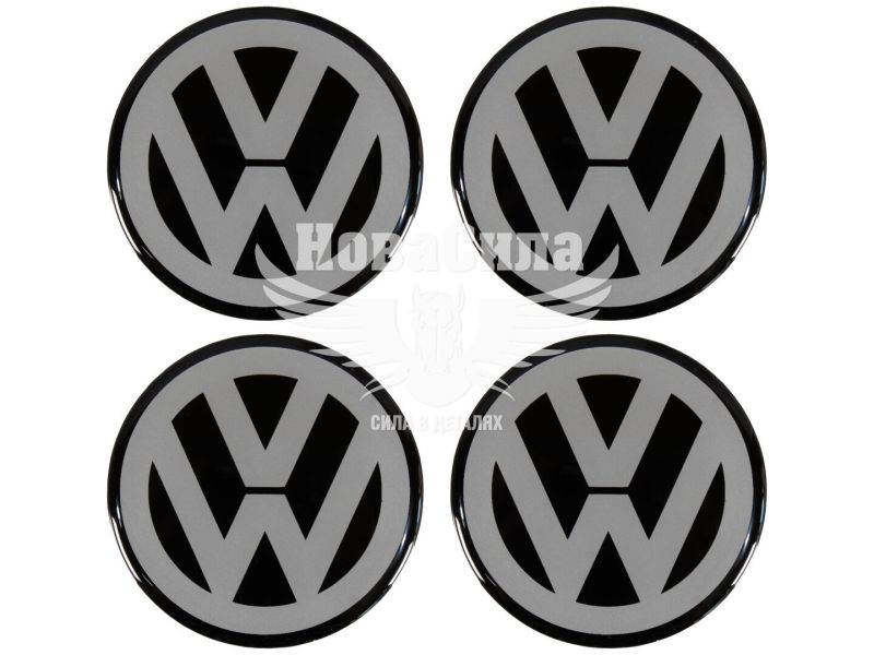 Наклейка VW на ковпаки (срібна) (силікон) діам. 5х5 (68-1)