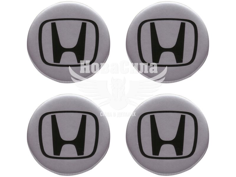 Наклейка Honda на ковпаки (силікон) срібна діам. 5х5 (67-84)