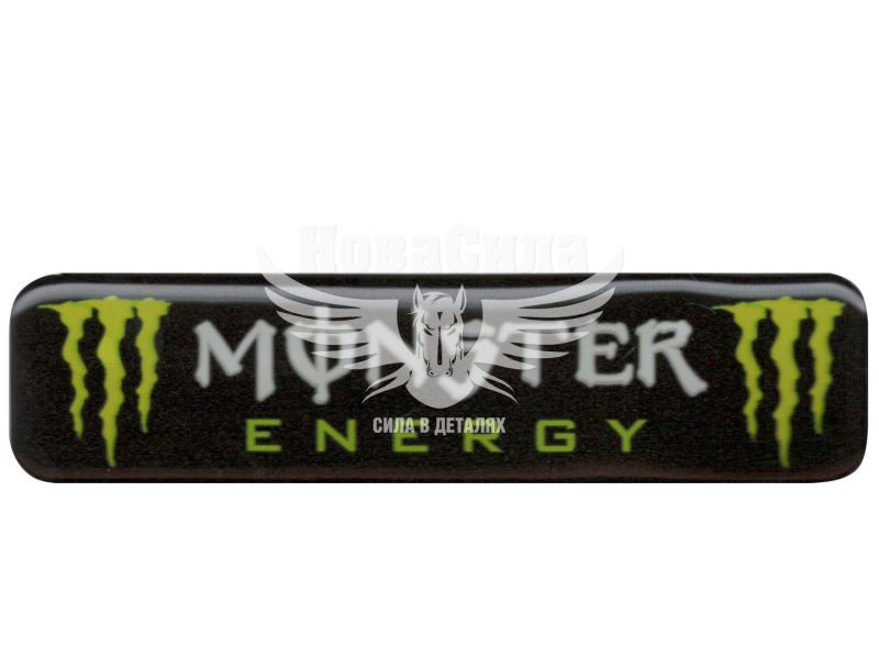 Наклейка з написом Monster (чорне тло) (силікон) 10х2,5 (69-57)