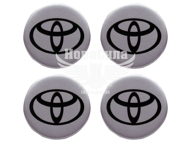 Наклейка Toyota на ковпаки (силікон) срібна діам. 5х5 (67-82)