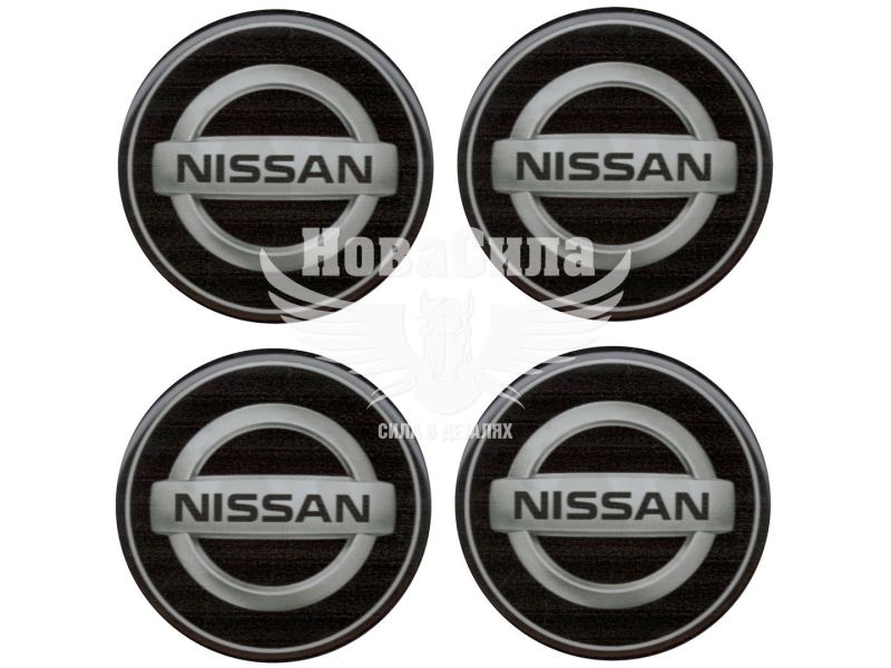 Наклейка Nissan на ковпаки (силікон) чорна діам. 5х5 (67-85)