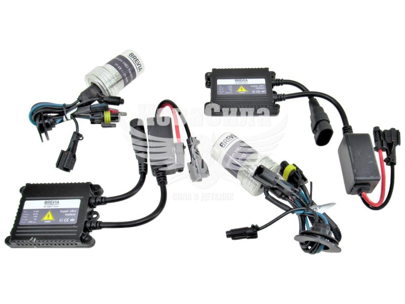 Набір автомобільних ксенонових ламп H1 (Brevia) 5000K (Super Slim Ballast) (15152)