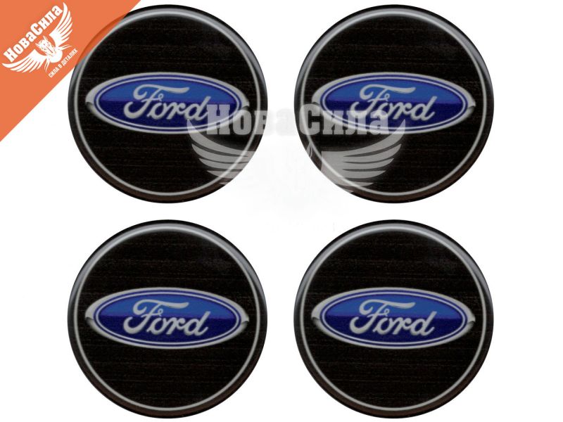 Наклейка Ford на ковпаки (силікон) чорна діам. 5х5 (67-88)