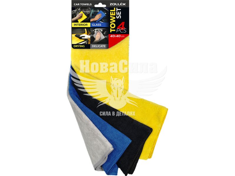 Набір серветок з мікрофібри (Zollex) 40х40см. кт. 4 шт. (17518)