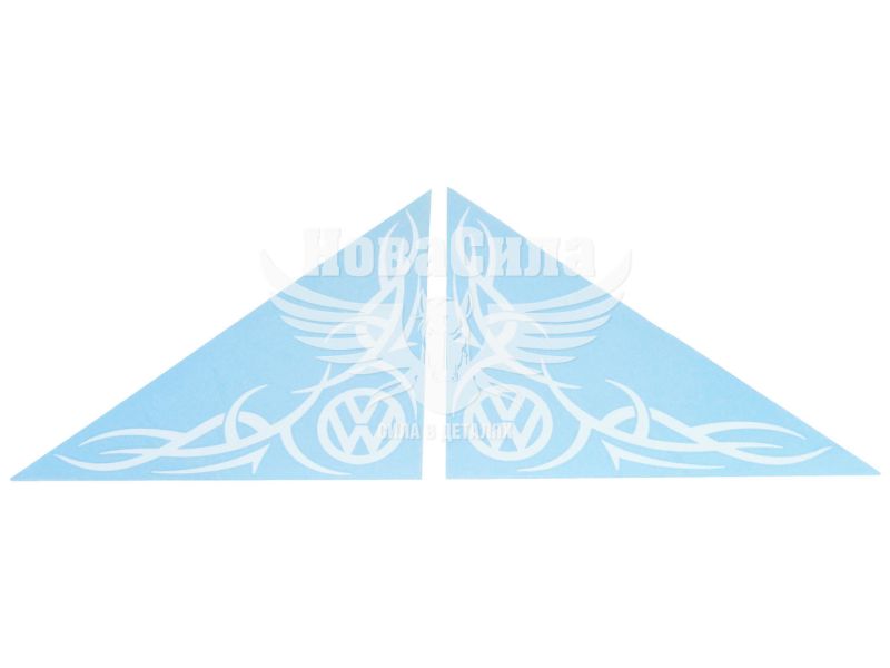 Наклейка Кутова (скла бокового) (VW) (біла) 31х31 (65-12)