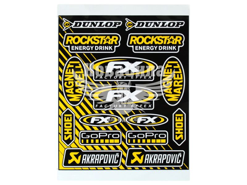 Наклейка (планшет) для мото Dunlop кт.-16шт. 29х24,5 жовта (9-83)