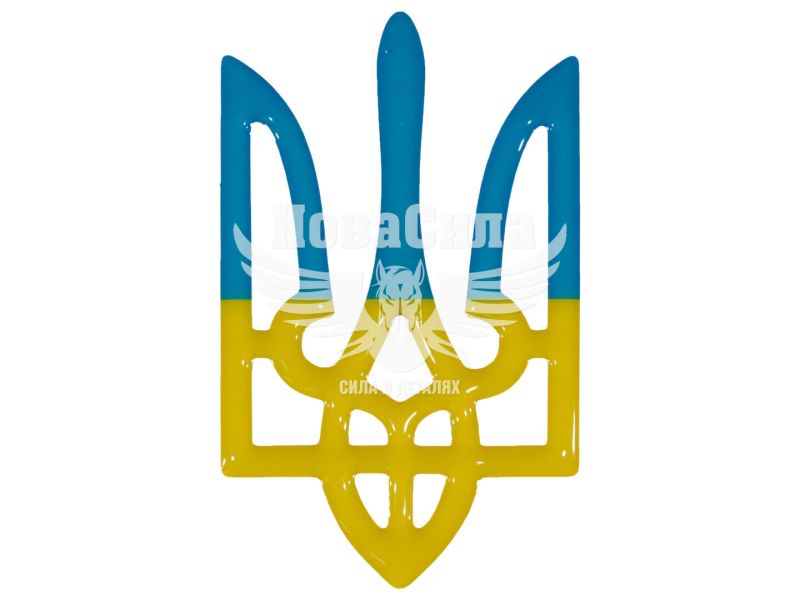 Наклейка герб (силікон) 7,5x4,6 синьо-жовта (68-42)