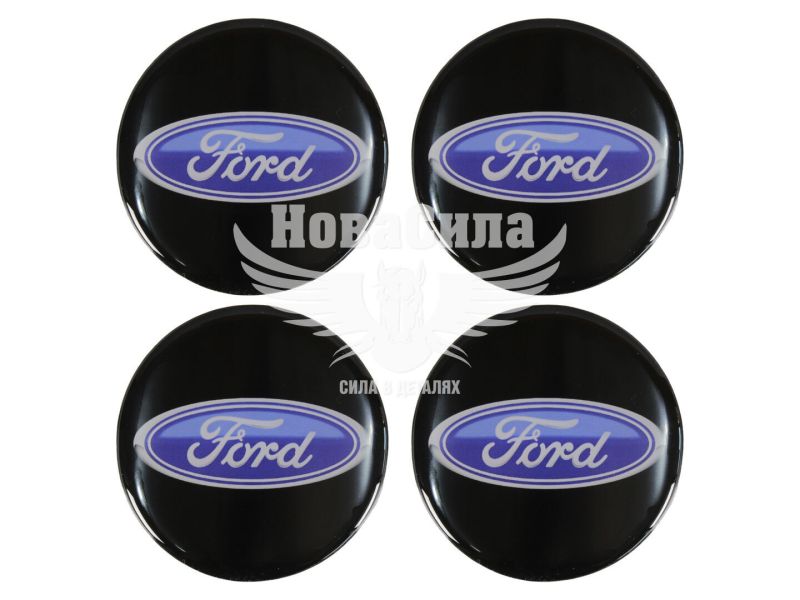 Наклейка Ford на ковпаки (силікон) чорна діам. 7 (67-46)