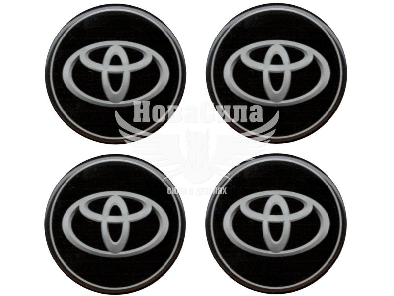 Наклейка Toyota на ковпаки (силікон) чорна діам. 5х5 (67-82)