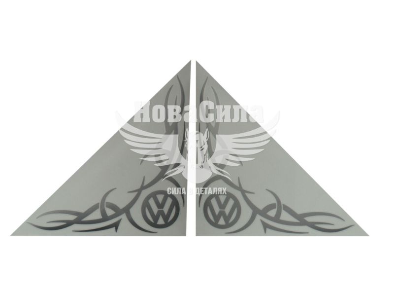 Наклейка Кутова (скла бокового) (VW) (срібн.) 31х31 (65-12)