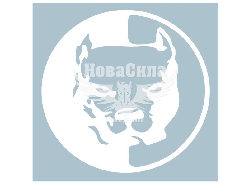 Наклейка Голова Пса (круг білий) 11х11 (62-29)