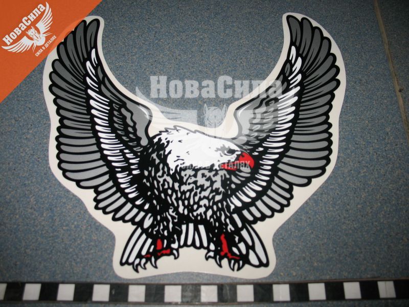 Наклейка Орел (крила в верх) (срібн.) 21,7х20 (34-3)