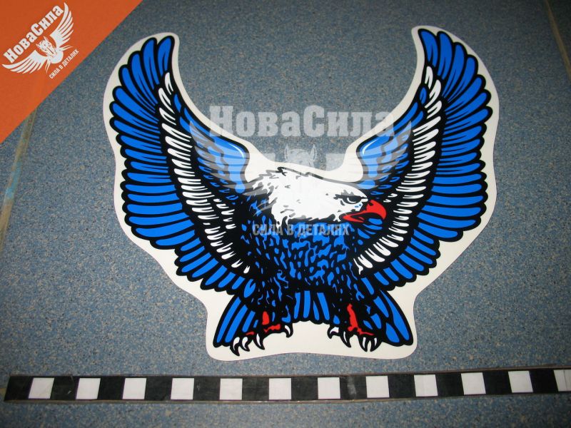 Наклейка Орел (крила в верх) (синій) 21,7х20 (34-3)