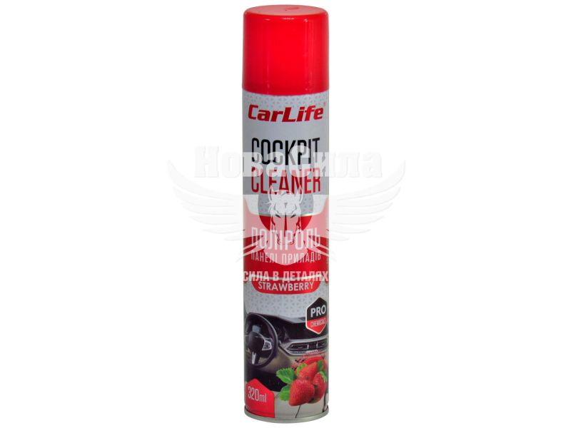 Поліроль пластика (CarLife) Cockpit Cleaner Strawberry 320мл. (CF324)