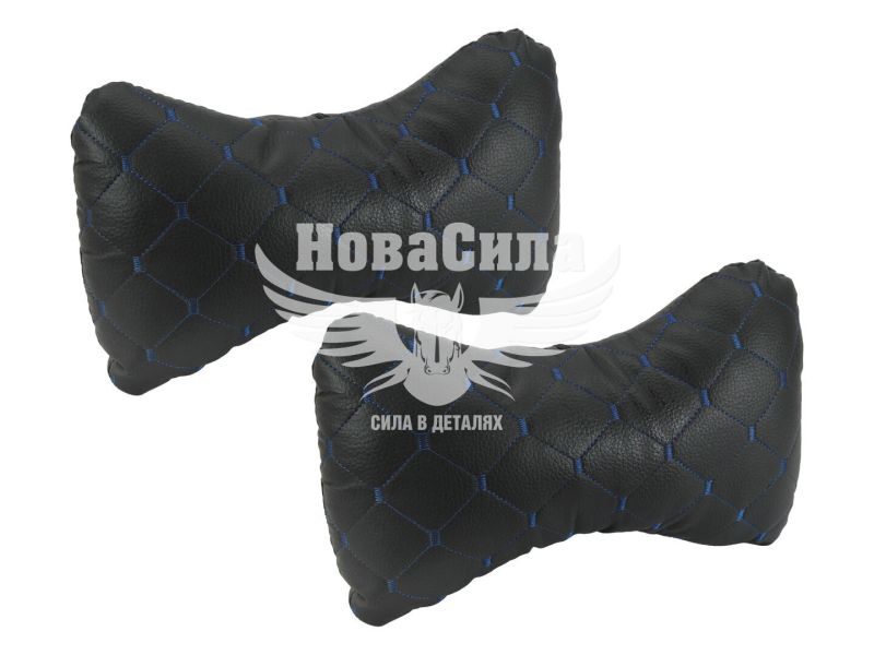 Подушка на підголовник (Polytep) екошкіра синя нитка (к-т.-2шт.) сумка