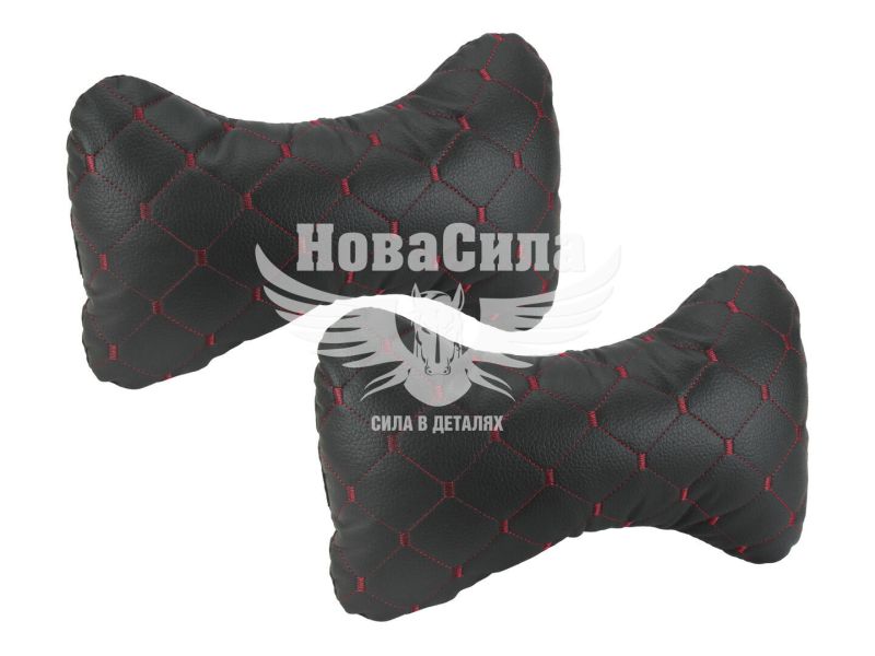Подушка на підголовник (Polytep) екошкіра червона нитка (к-т.-2шт.) сумка