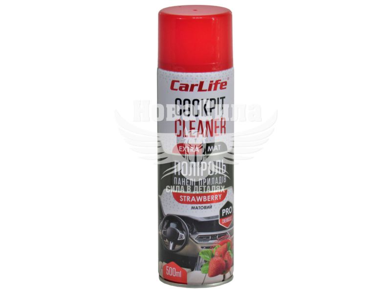 Поліроль пластика (CarLife) Cockpit Cleaner Extra Mat Strawberry 500мл. (матовий) (CF523)