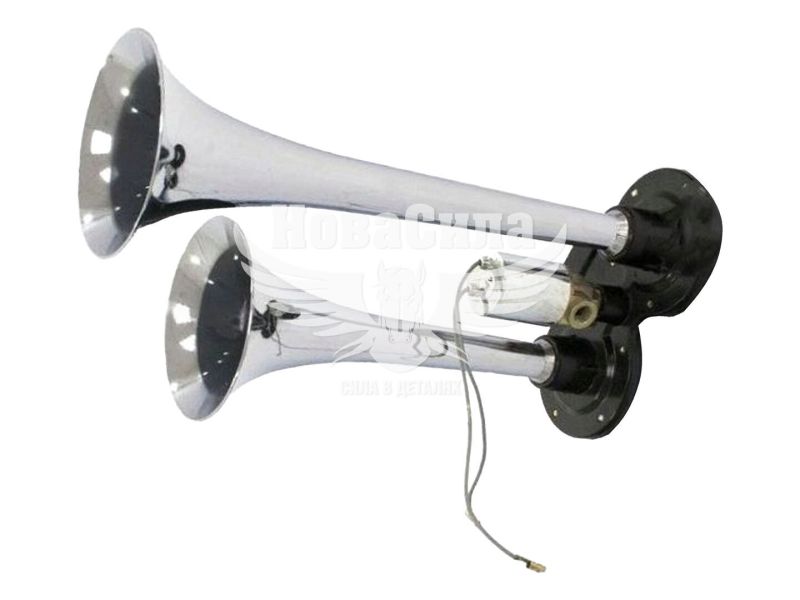 Сигнал повітряний 12V/24V 2 тр. хром (ДК) 230/290мм (SL-1008C)