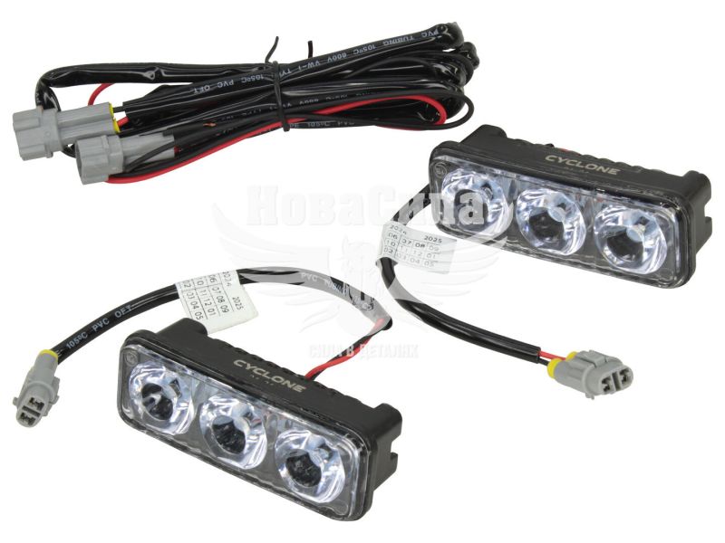 Фара денного світла (Cyclone) DRL 12V COB біла 3-діоди (DRL-105)