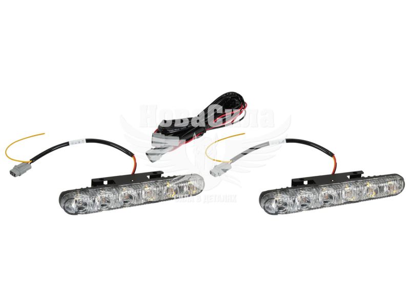 Фара денного світла (Cyclone) DRL 12V LED біла 6-діодів, 9W, з повтор. поворотів (DRL-616(2))