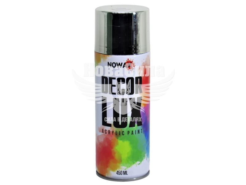 Фарба-спрей (Nowax) Decor Lux Срібний хром 450мл. (NX48041/NX65041)