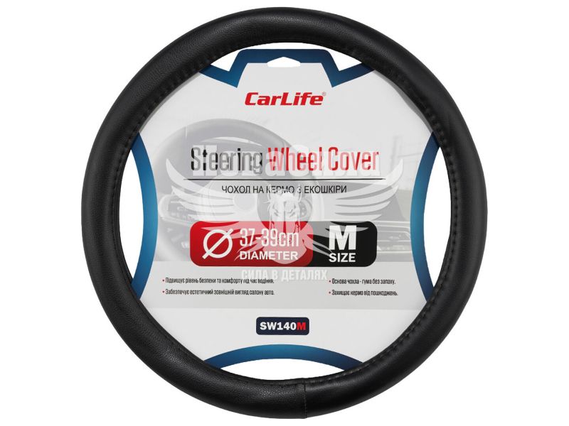 Чохол руля M чорний 37-39см. (CarLife) SW140M (SW140M)