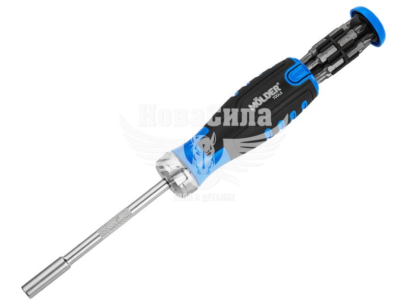 Викрутка реверсіонна (Molder Tools) -/+ 12в1 довга (MT32313)