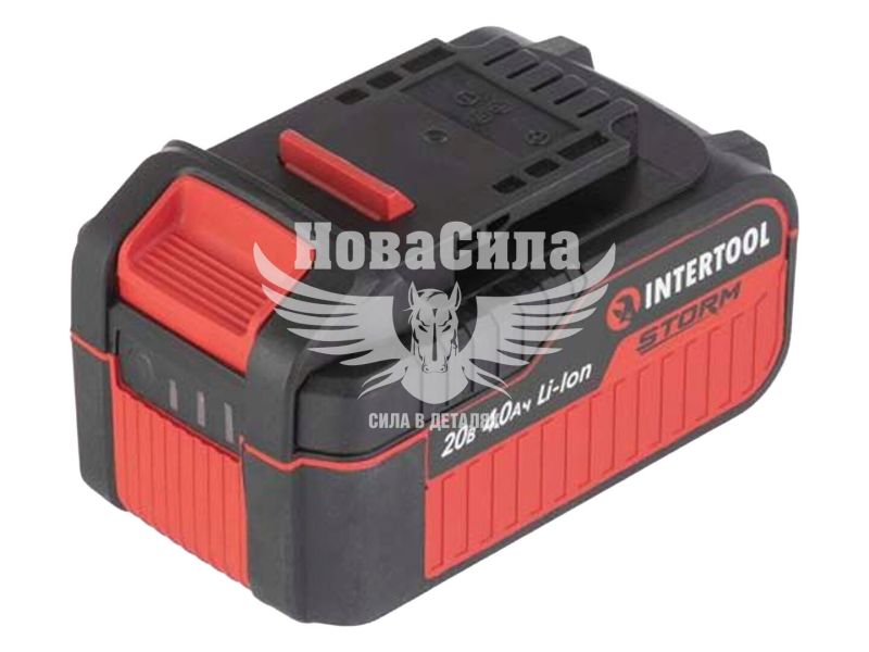 Акумулятор, 20 В, Li-Ion, 4,0 Аг, (Intertool) індикатор рівня заряду (WT-0341)