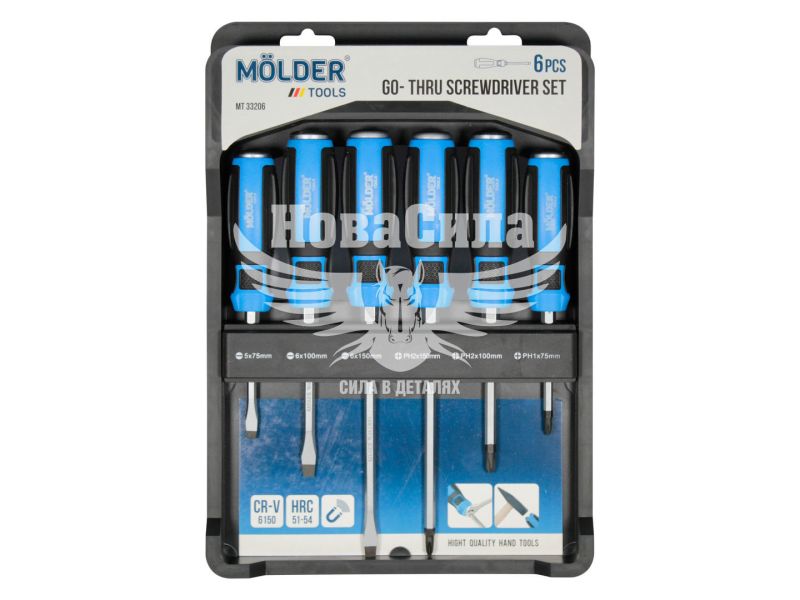 Викрутка (набір) (Molder Tools) кт. 6шт. -/+ ударні (MT33206)