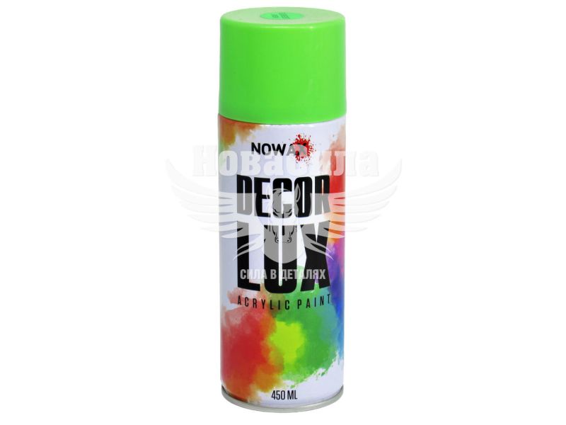 Фарба-спрей флуоресцентна (Nowax) Decor Lux Зелена 450мл. (NX48046/NX65046)