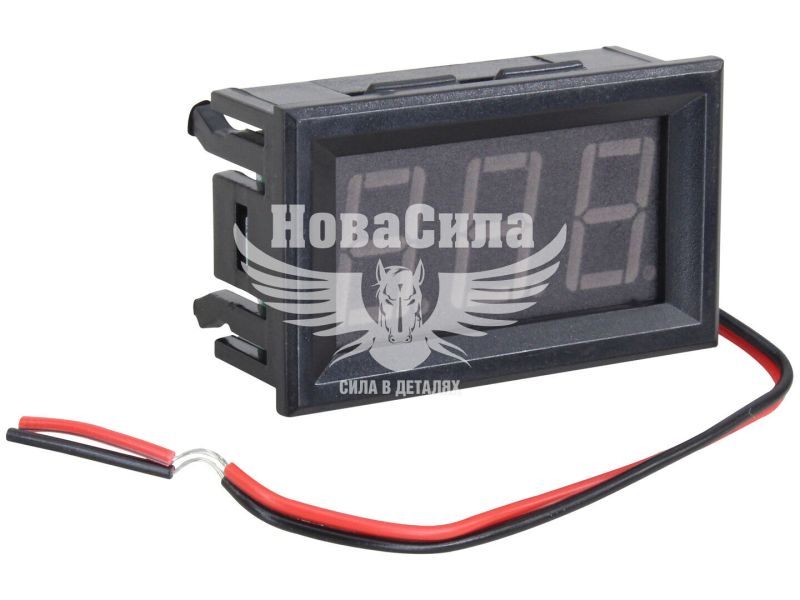 Вольтметр з проводом 6-12-24V (Зоря) 4,5х2,5см врізний
