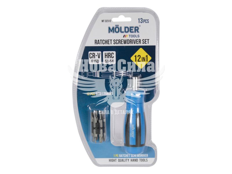 Викрутка реверсіонна (Molder Tools) -/+ 12в1 (MT32312)
