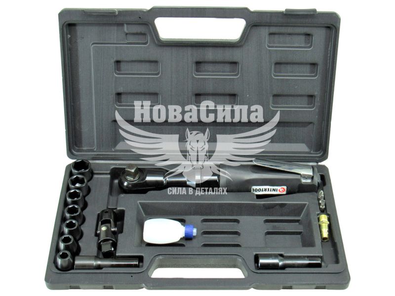 Гайковерт пневматичний кутовий 1/2 (Intertool) 160об./хв. 69Hm (+ набір головок) (PT-1110)