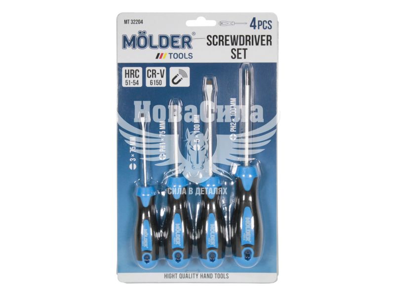 Викрутка (набір) (Molder Tools) кт. 4шт. -/+ (MT32204)