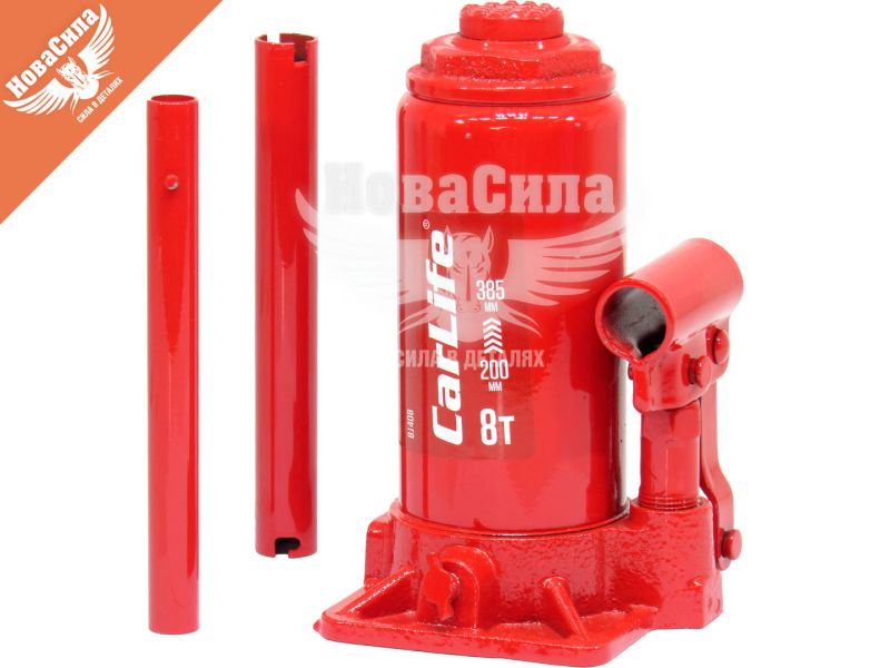 Домкрат гідравлічний 8т. (CarLife) карт. упак. (вис. під. 385мм.) (BJ408)