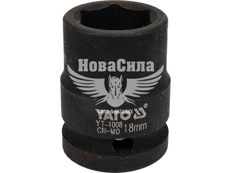 Головка торцева ударна низька шестигранна 1/2 18 мм. (Yato) (YT-1008)