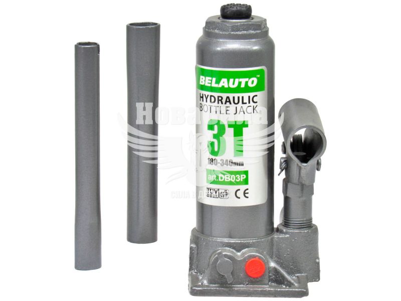 Домкрат гідравлічний 3т. (Belauto) пластм. упак. (вис. під. 340мм.) (DB03P)