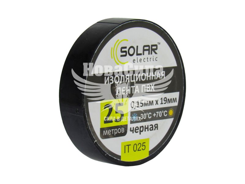 Ізолента (Solar) 25м чорна (IT025)