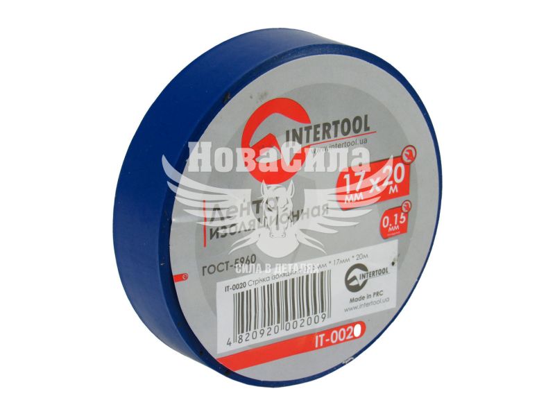 Ізолента (Intertool) 20м синя (IT-0020)