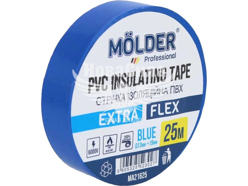 Ізолента вогнестійка (Molder) 30м синя (MA21630)
