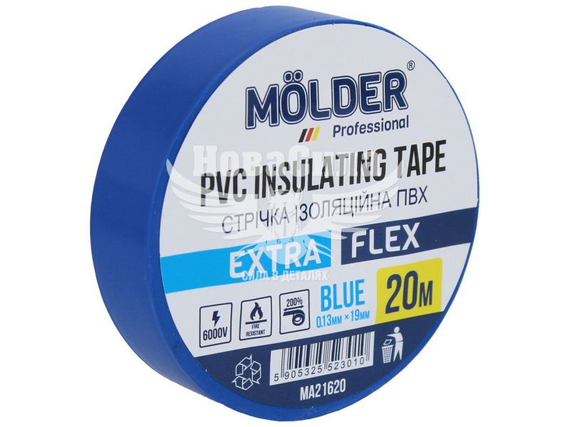 Ізолента вогнестійка (Molder) 20м синя (MA21620)