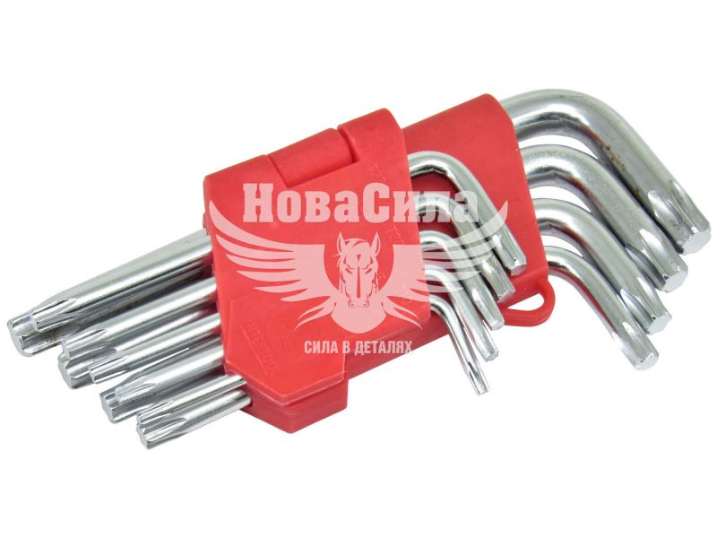 Набір зірочок Г-подібних ключів TORX (Intertool) (Cr-V, T10-T50, 55HRC) (HT-0607)