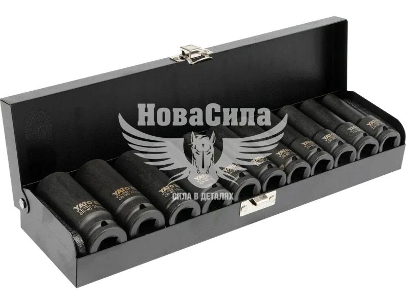 Набір торцевих головок ударні (Yato) 1/2", 6гр. (к-т.-11шт.) (YT-1054)