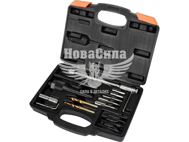 Набір для видалення зірваних свічок розжарення (Yato) 3/8" (к-т.-16шт.) (YT-05342)