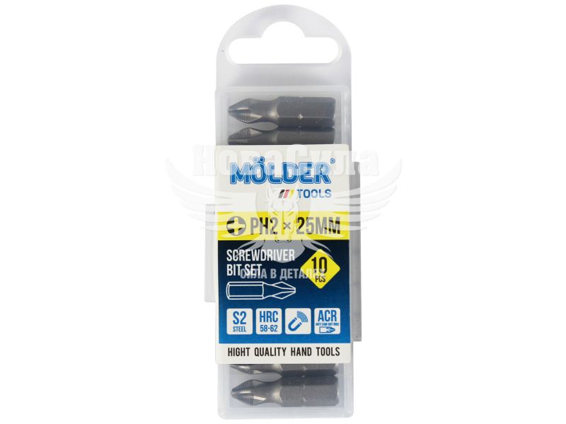 Насадка для викрутки PH2 25мм. (Molder Tools) 10шт. S2 (біта) (MT7022510)