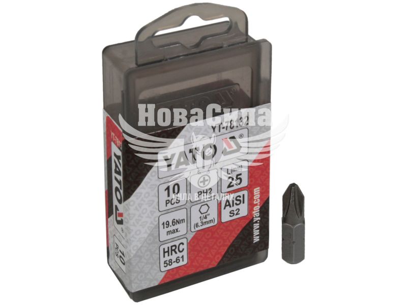 Насадка для викрутки PH2 25мм. (Yato) 10шт. (біта) (YT-78132)