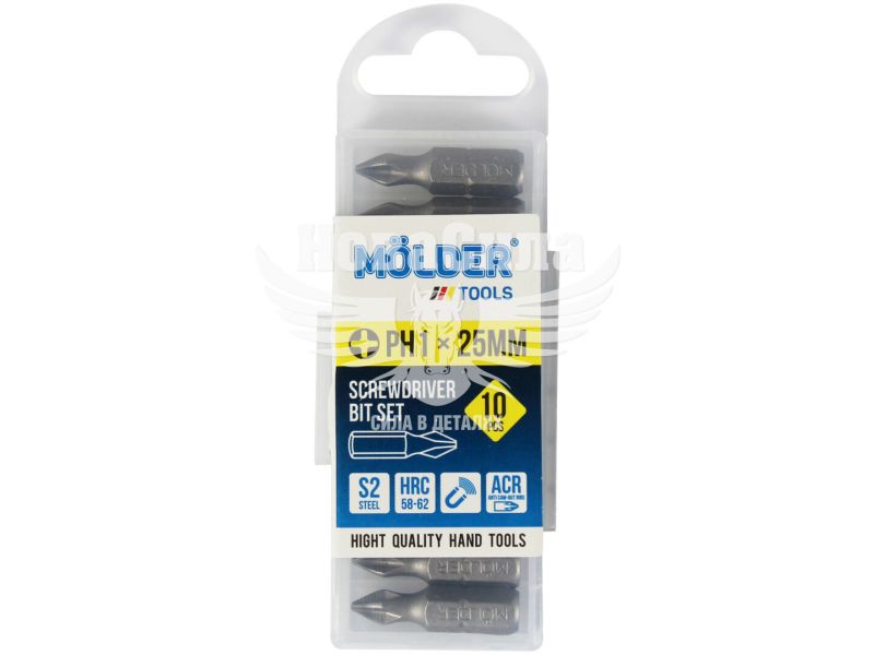 Насадка для викрутки PH1 25мм. (Molder Tools) 10шт. S2 (біта) (MT7012510)