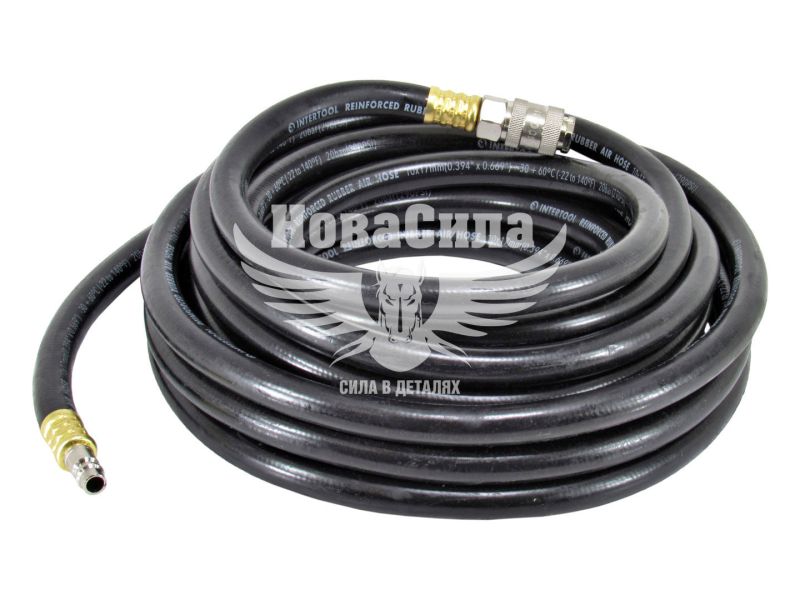 Шланг компресора 10х17мм. 20Атм. 10м. (Intertool) (резиновий підс.) (PT-1734)